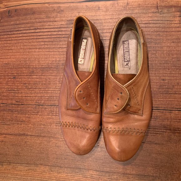 PIKOLINOS Cognac Tan Leather Oxford Shoes - Picture 3 of 7